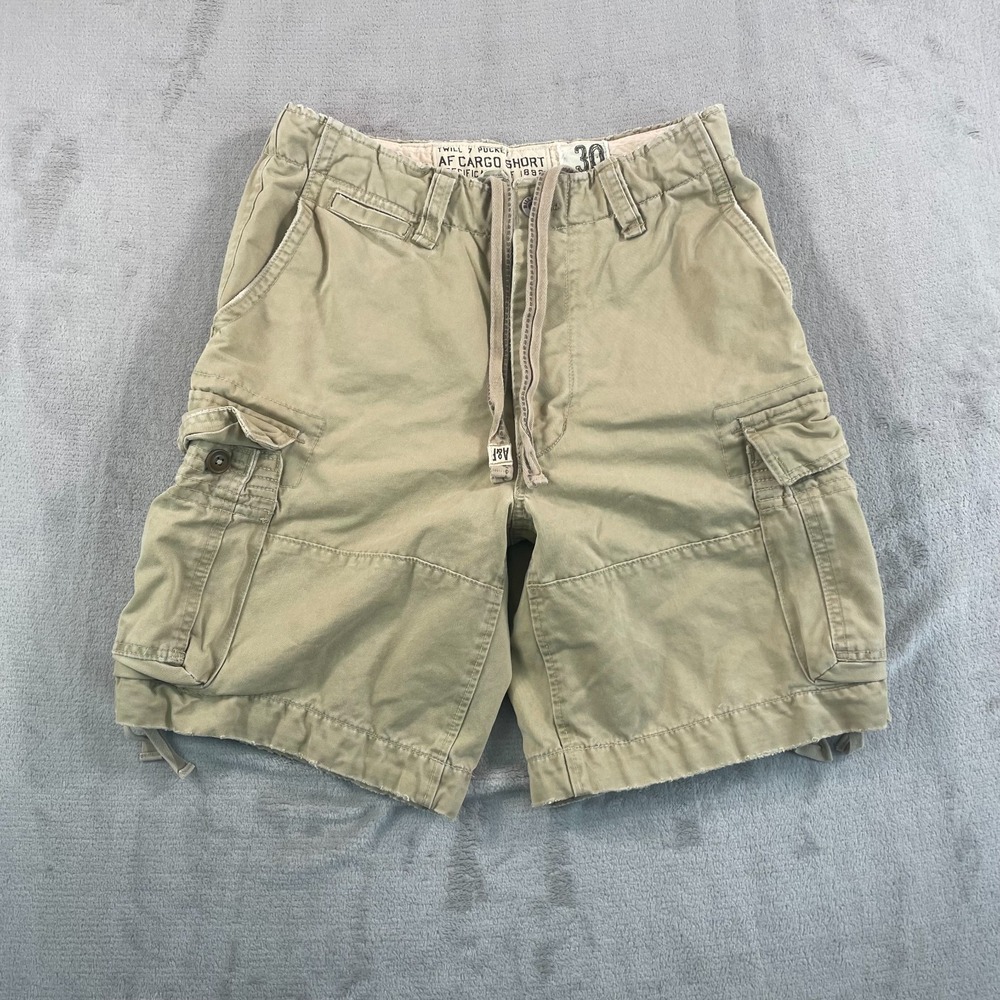 Vintage Abercrombie & Fitch Paratrooper Cargo Shorts 32 (Tag 30) Khaki Heavy Y2K